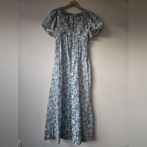 The GREAT. the Gallery dress, light sky pressed floral, size 1 ( small ) - Picture 6 of 10